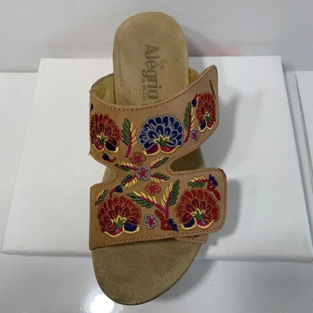Alegria cognac Needles and Pins slide sandals NWT